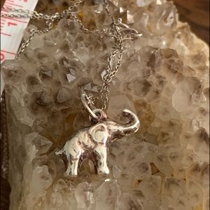 Elephant necklace, chain included.